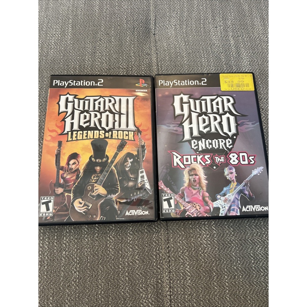 Guitar Hero Game Lot Bundle Legends of Rock, Rocks Of The 80s PlayStation 2